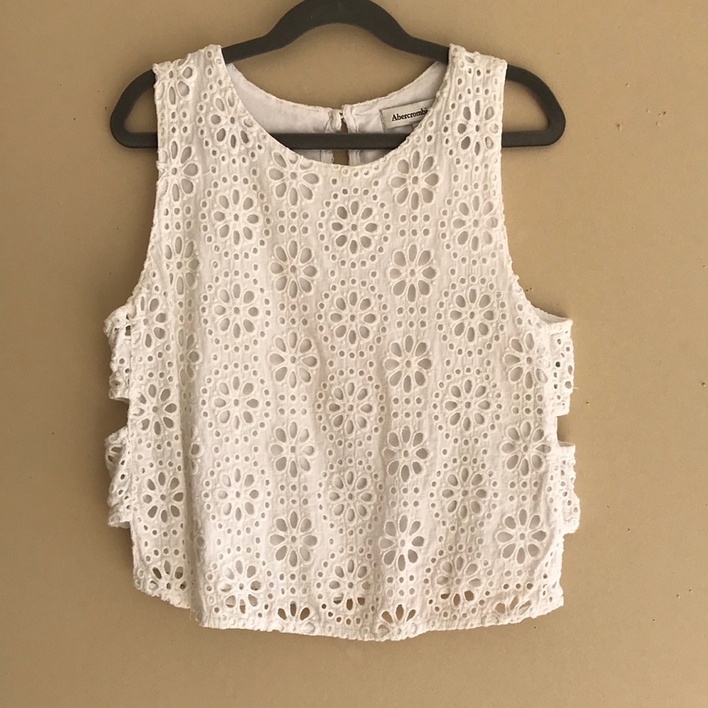 Abercrombie and Fitch woven eyelet top